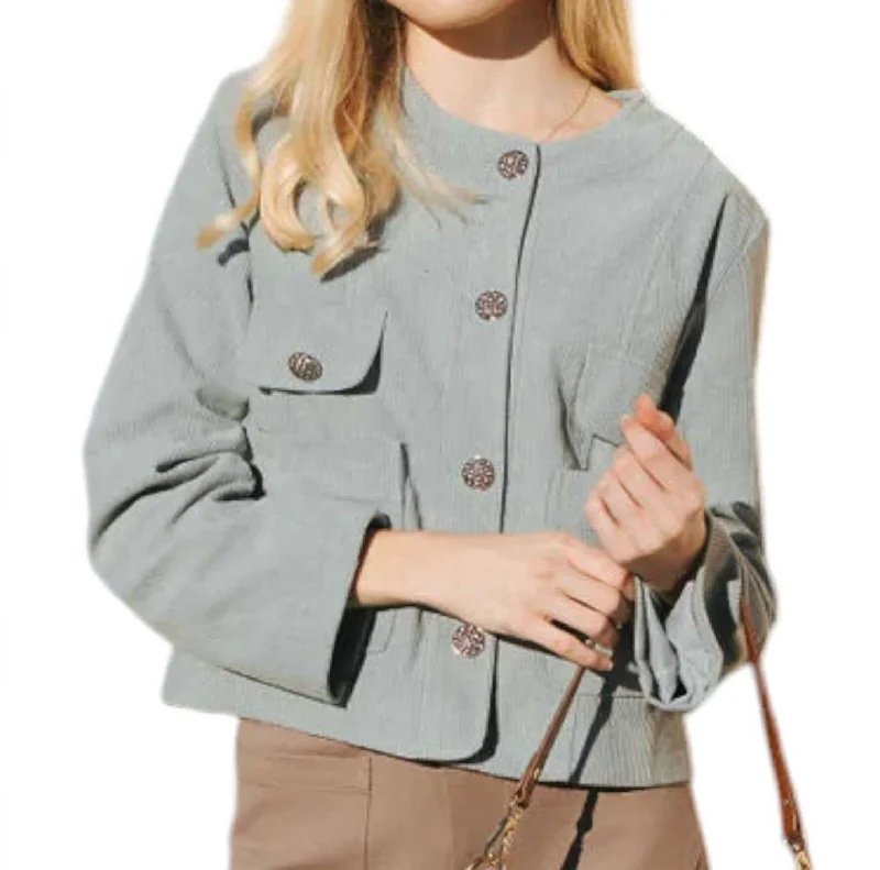 Cord Jacket In Sage