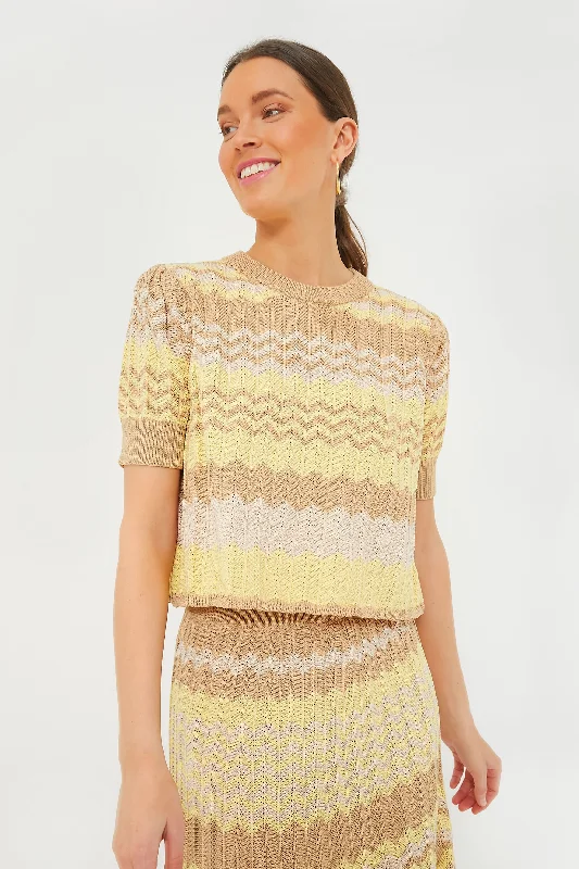 Citron Stripe Sylvie Crochet Top