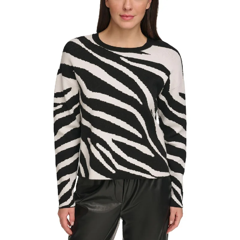 DKNY Womens Crewneck Long Sleeve Pullover Sweater