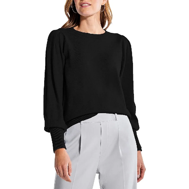 Nic + Zoe Womens   Cotton Pleated Pullover Sweater