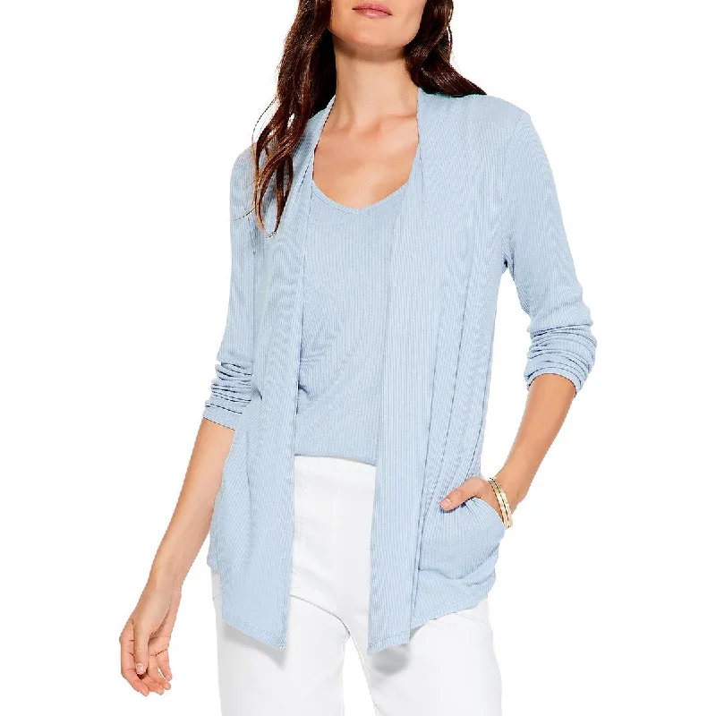 Nic + Zoe Womens Open Front Pockets Cardigan Sweater