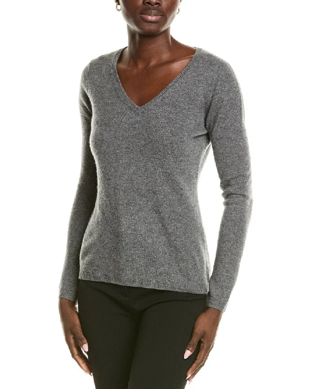 sofiacashmere Modern V-Neck Cashmere Sweater