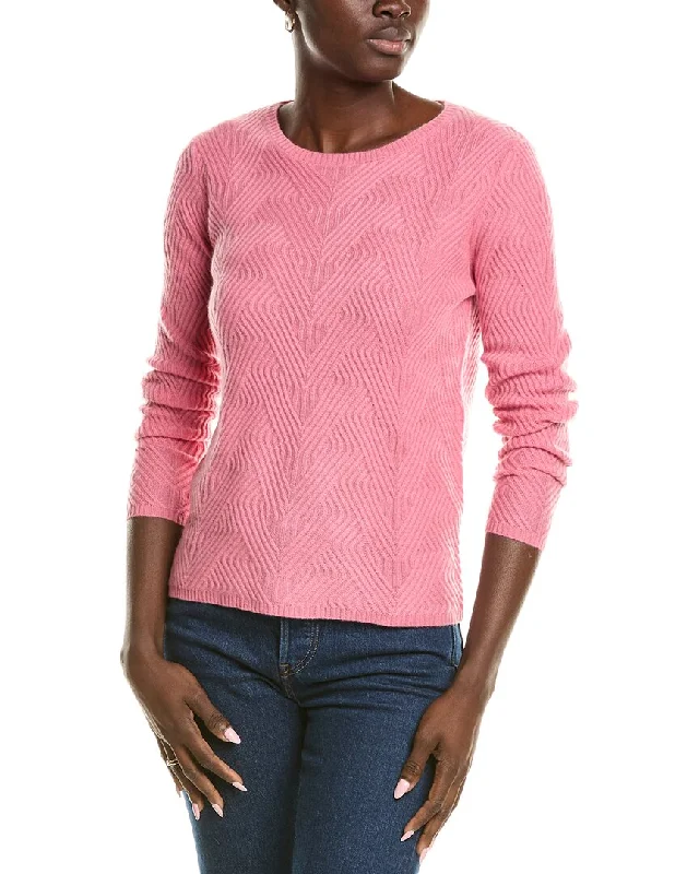 sofiacashmere Trellis Cable Cashmere Sweater