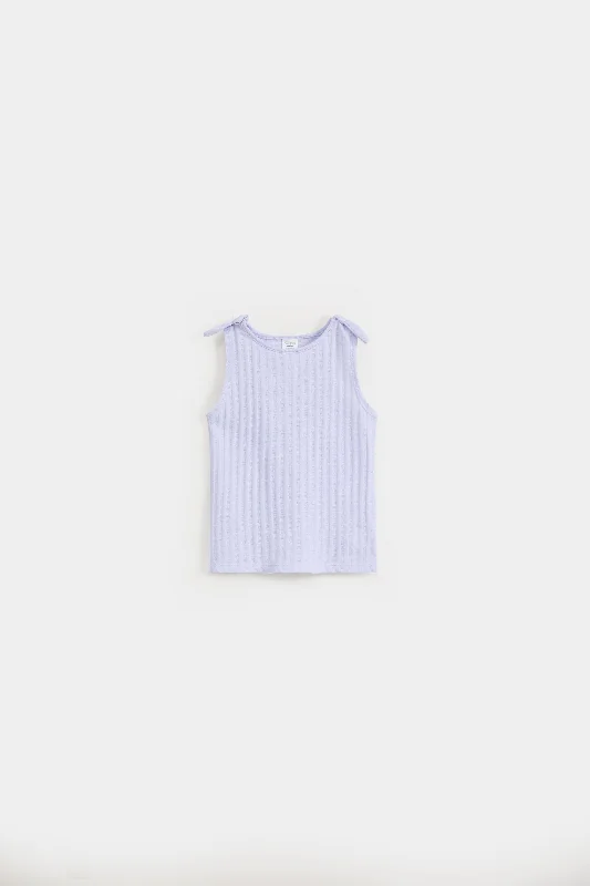 Tank Top With Non Functional Knot On Shoulder