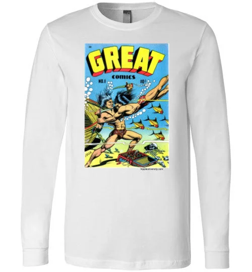 Great Comics Cover Art By L.B. Cole Long Sleeve T-Shirt