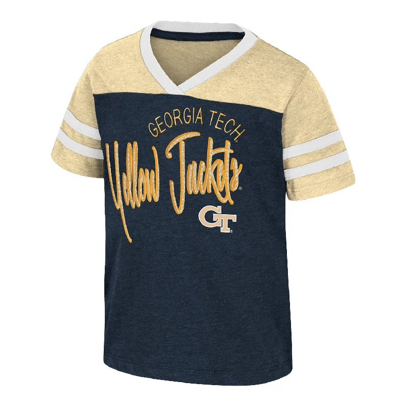 Toddler Girls Georgia Tech Yellow Jackets Summer V-Neck Gold T-Shirt