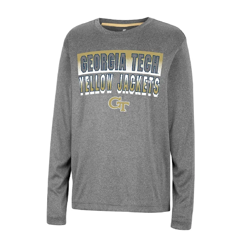 Youth Georgia Tech Yellow Jackets Feast Long Sleeve Grey T-Shirt