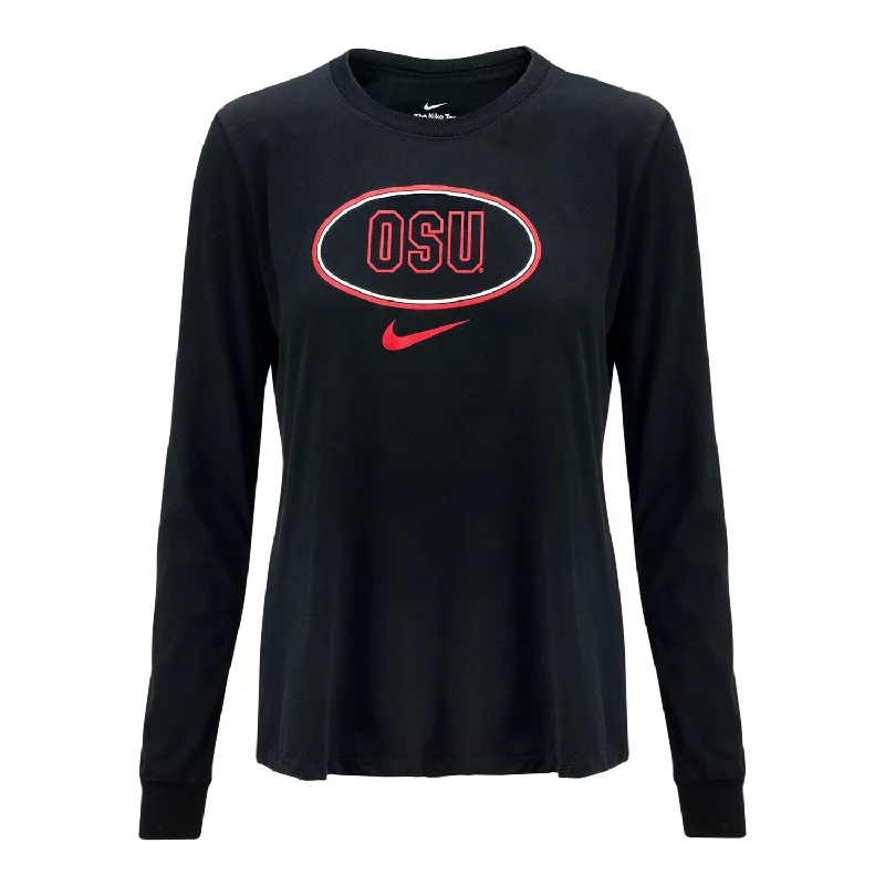 Ladies Ohio State Buckeyes Nike DriFit Oval Ohio Long Sleeve