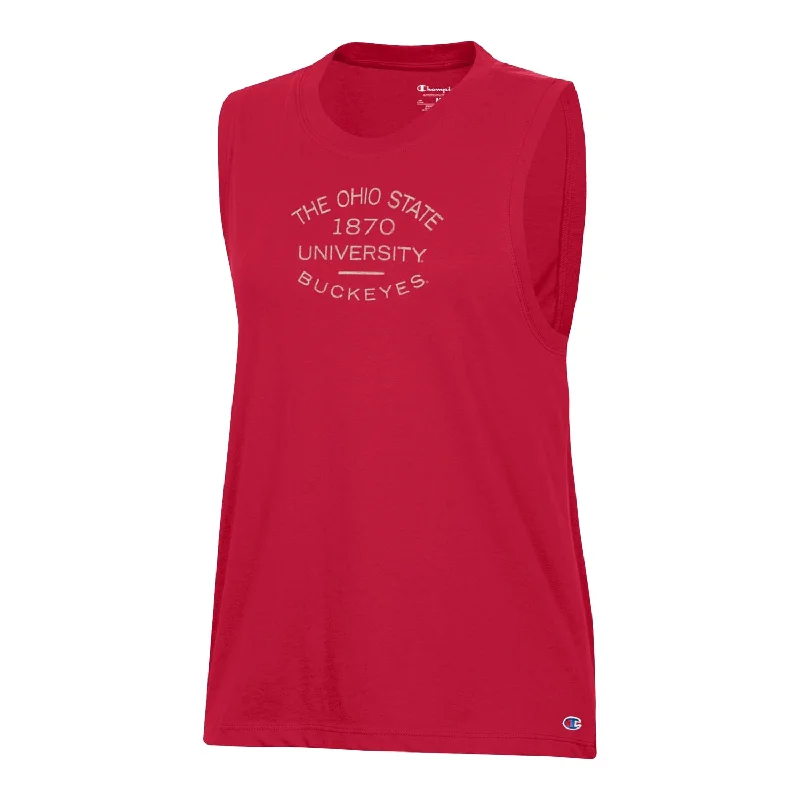 Ladies Ohio State Buckeyes Core Tonal Scarlet Muscle Tank