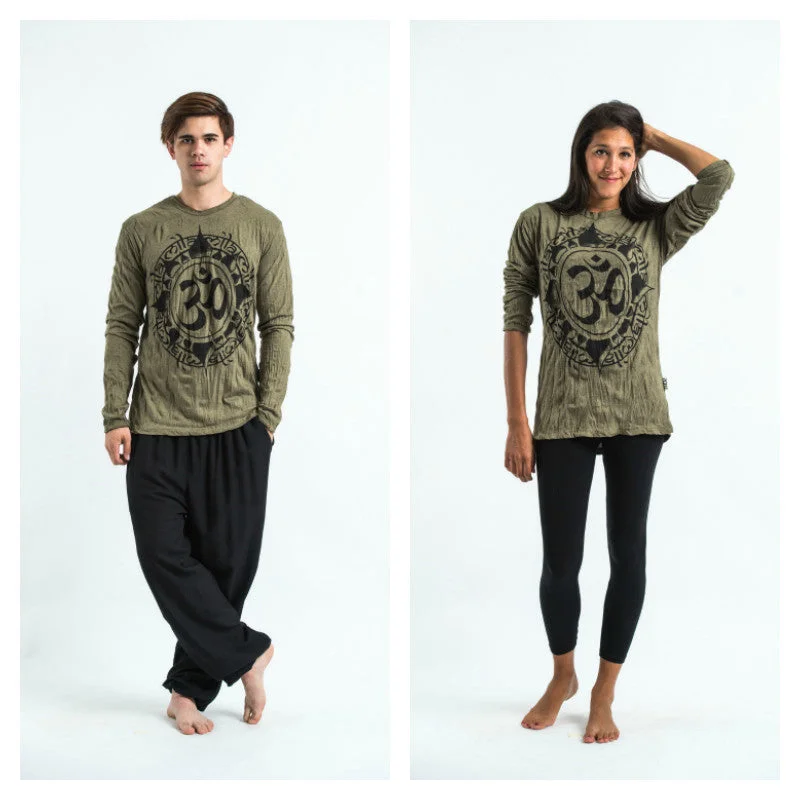 Unisex Infinitee Om Long Sleeve T-Shirt in Green