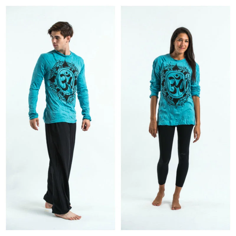 Unisex Infinitee Om Long Sleeve T-Shirt in Turquoise