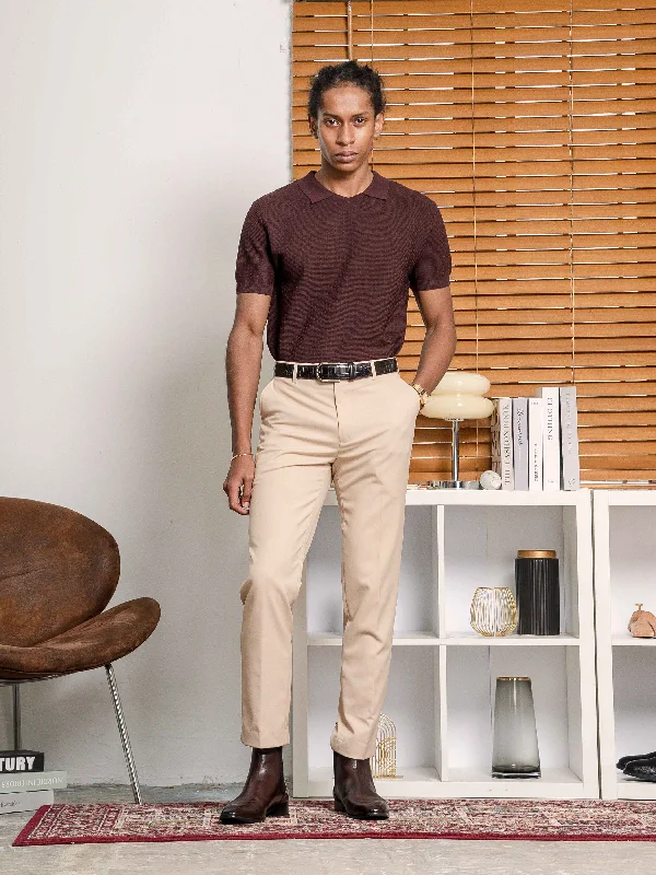 Holme Knit Polo Tee - Mocha