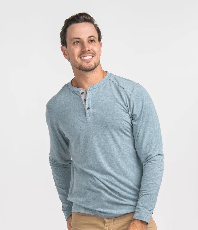 Southern Shirt-  Max Comfort Henley LS - Bayou Teal