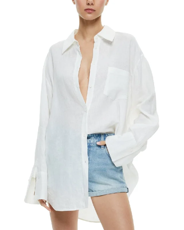 alice + olivia Finely Oversized Linen Shirt