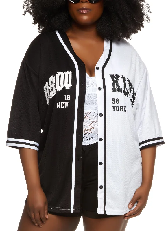 Plus Size Brooklyn 1898 Graphic Baseball Tee