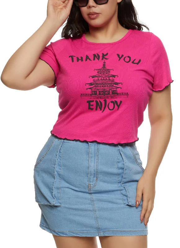 Plus Size Thank You Enjoy Graphic Tee