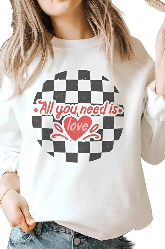 Valentine's Day All You Need Is Love Graphic Sweatshirt