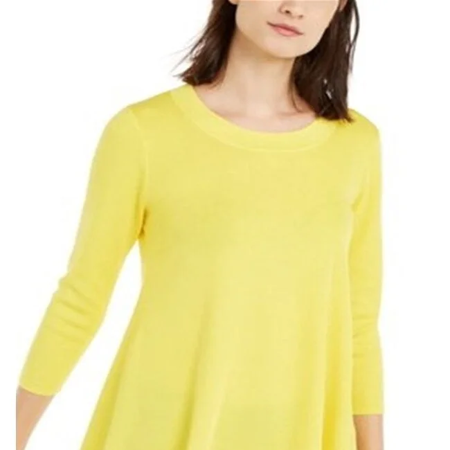 Anne Klein Women's Pullover 3/4 Sleeve Sweater Top Yellow Size X-Small