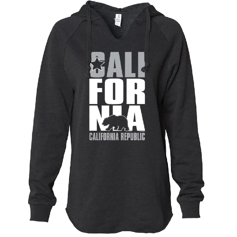 California Republic Silver Women's Soft Hooded Pullover