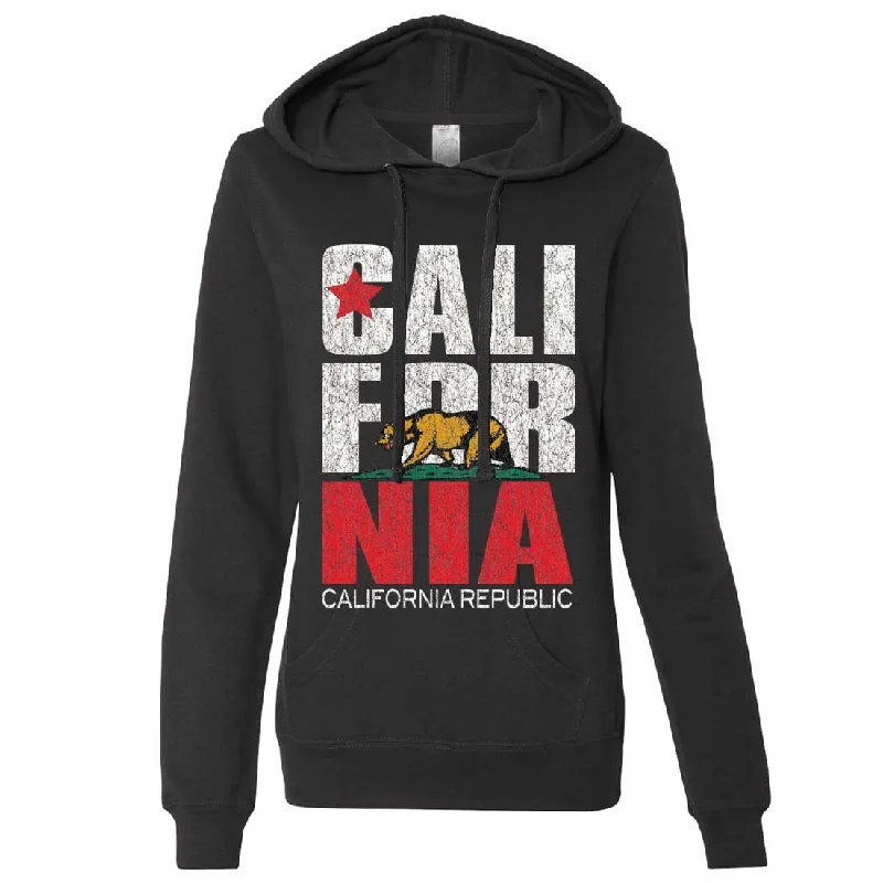 California Republic Vintage Retro Ladies Lt./Wt. Hoodie