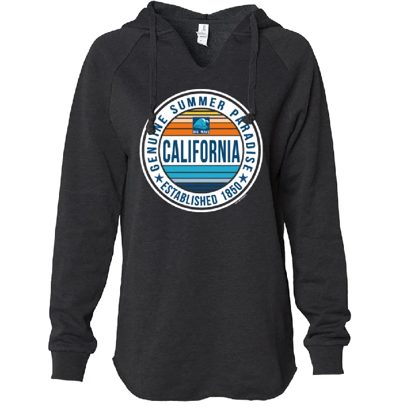 California Summer Paradise Women's Soft Hooded Pullover