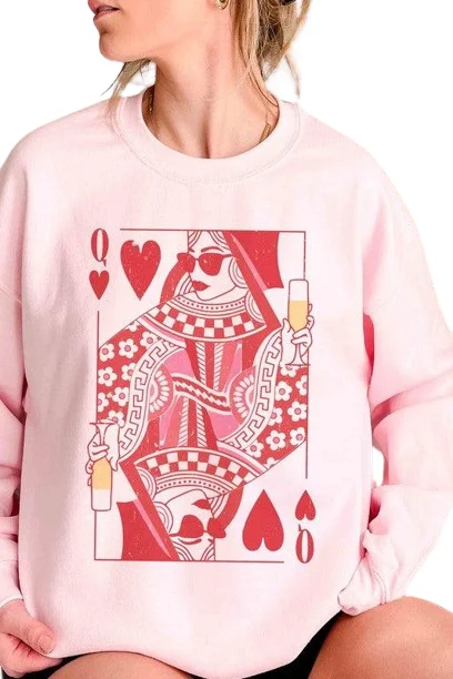 Valentine's Day Champagne Queen Of Hearts Graphic