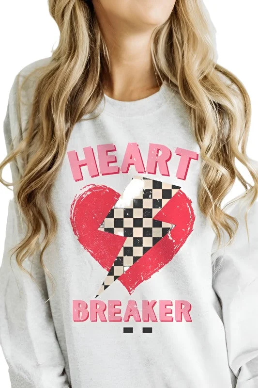 Valentine's Day Checkered Lightning Heart Breaker Graphic