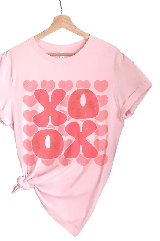 Valentine's Day Checkered Xoxo Graphic Tee