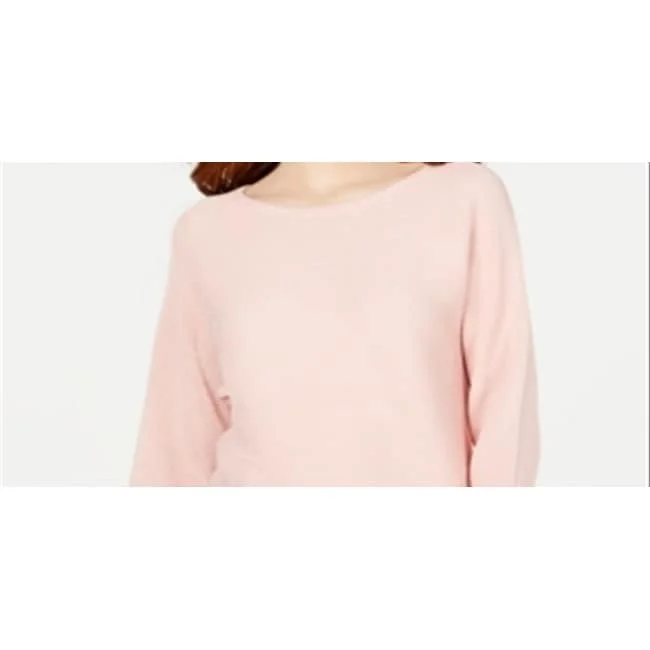 Hooked Up By Iot Women's Knit Long Sleeves Pullover Sweater Pink Size X-Large