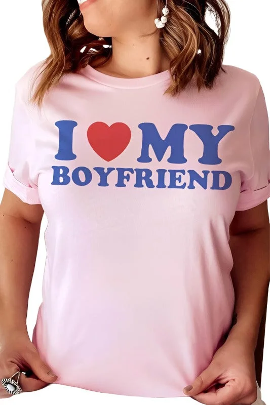 Valentine's Day I Love My Boyfriend Graphic T-Shirt