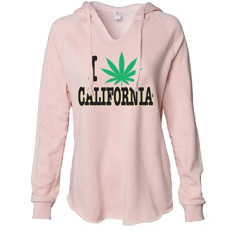 I  Love Pot California Women's Soft Hooded Pullover