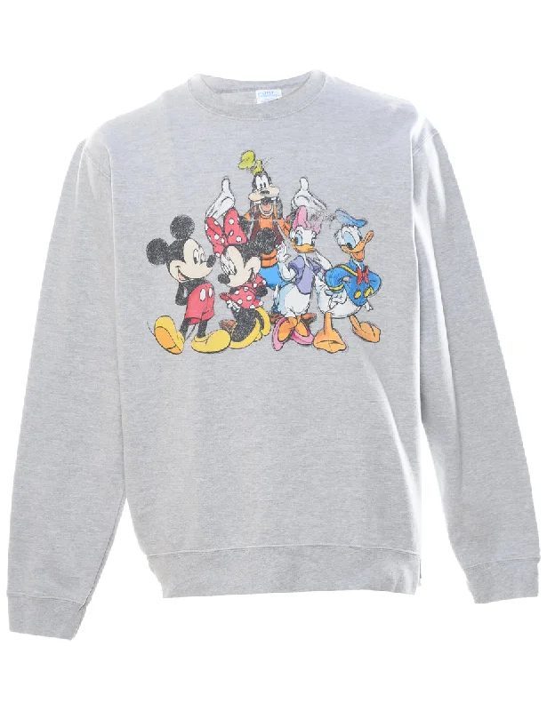 Light Grey Disney Cartoon Sweatshirt - L