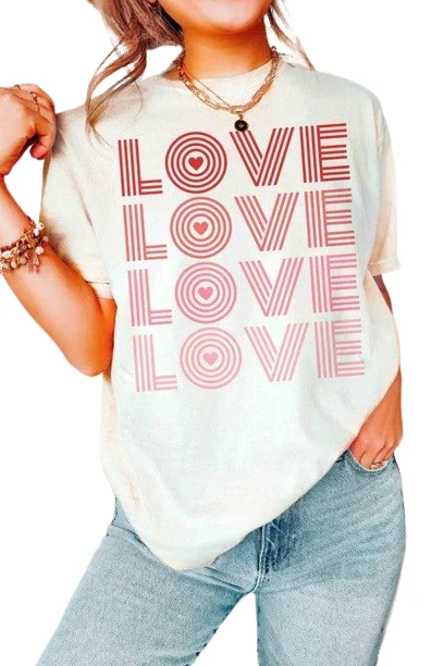 Valentine's Day Love Love Love Graphic T-Shirt