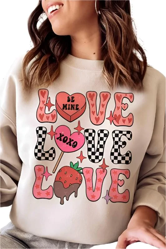 Valentine's Day Love Stacked Candies Graphic Sweatshirt