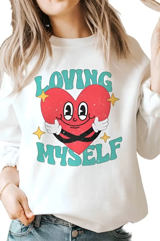 Valentine's Day Loving Myself Graphic Sweatshirt