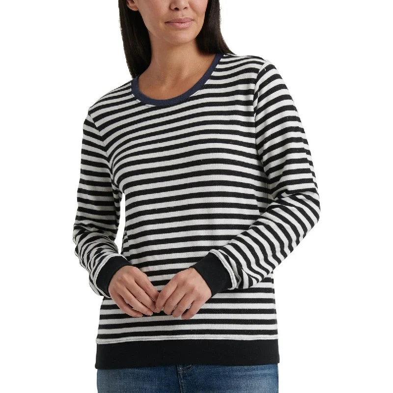 Lucky Brand Women's Pullover Sweater Striped Crew Neck Black/White Size Medium