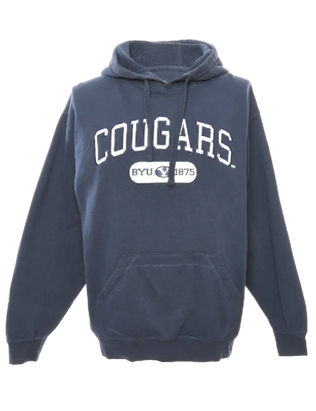 Navy Cougars Printed Hoodie - S