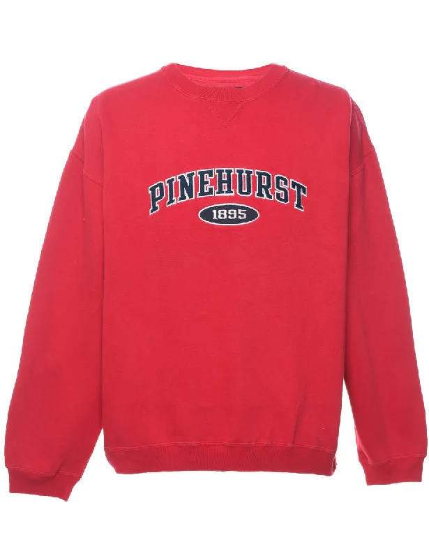 Pinehurst Embroidered Black & Red Sweatshirt - L