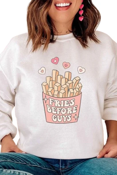 Valentine's Day Plus Size - Fries Before Guys Graphic