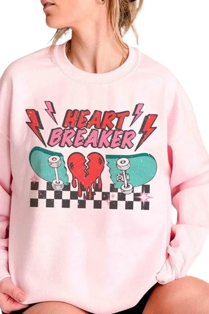 Valentine's Day Plus Size - Heartbreaker Graphic Sweatshirt