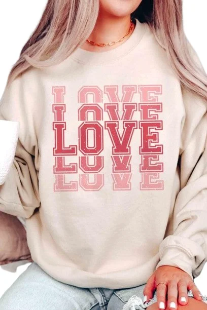 Valentine's Day Plus Size - Love Graphic Sweatshirt