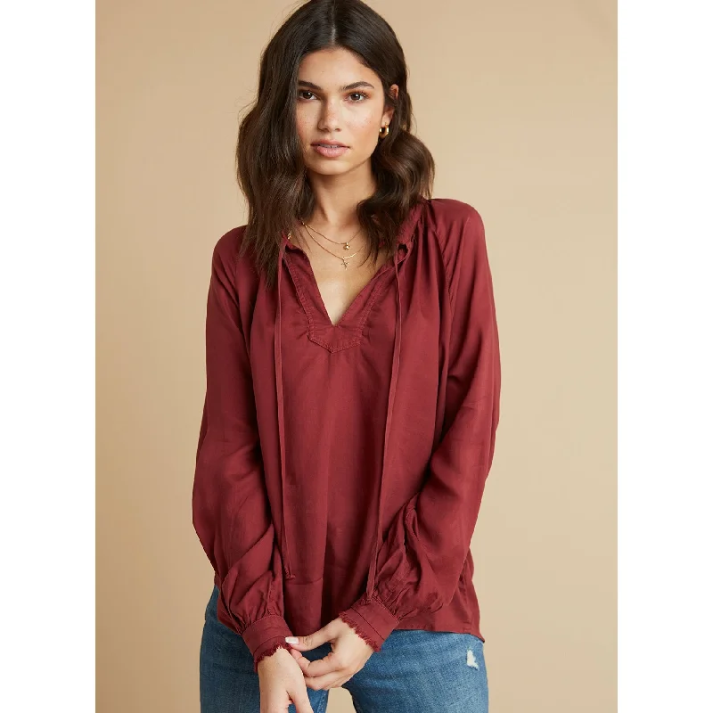 Ruffle Raglan Pullover