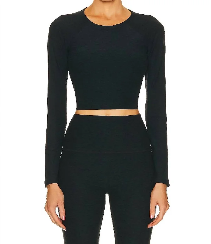 Spacedye Enlightened Cropped Pullover Top In Darkest Night