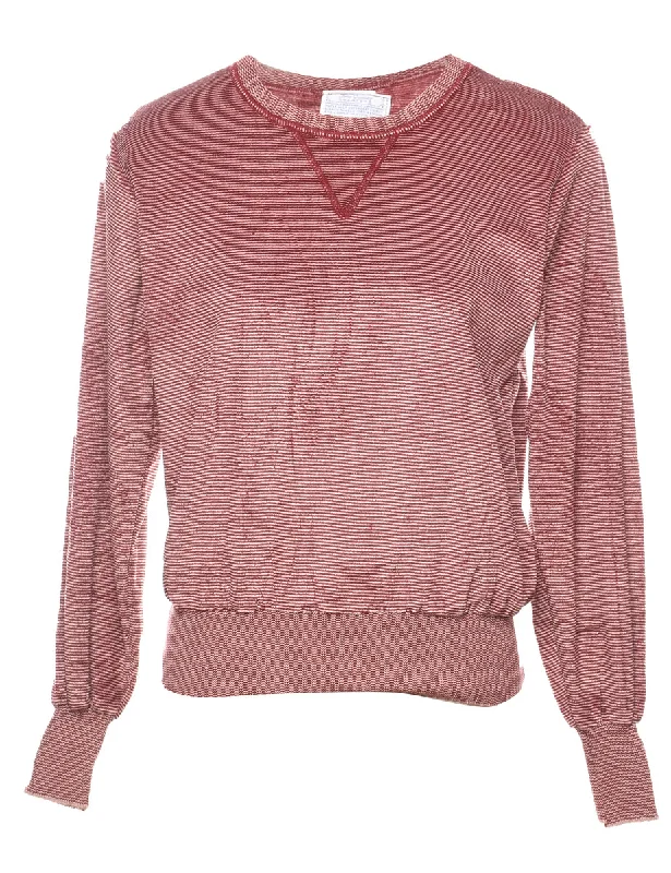 Striped Plain Sweatshirt - M