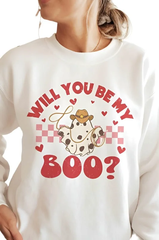 Valentine's Day Will You Be My Boo Graphic Sweatshirt