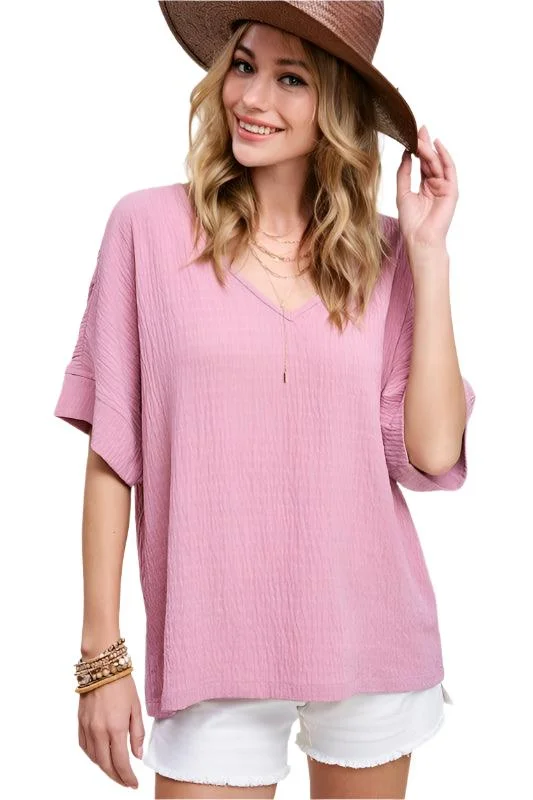 Womens Oversize Vanessa Textured Top