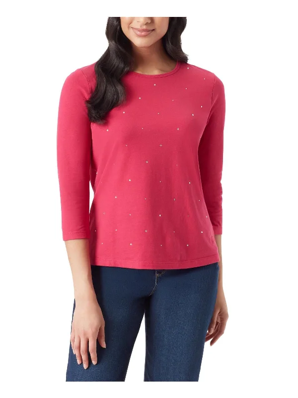 Womens Rhinestones Casual Wear Pullover Top