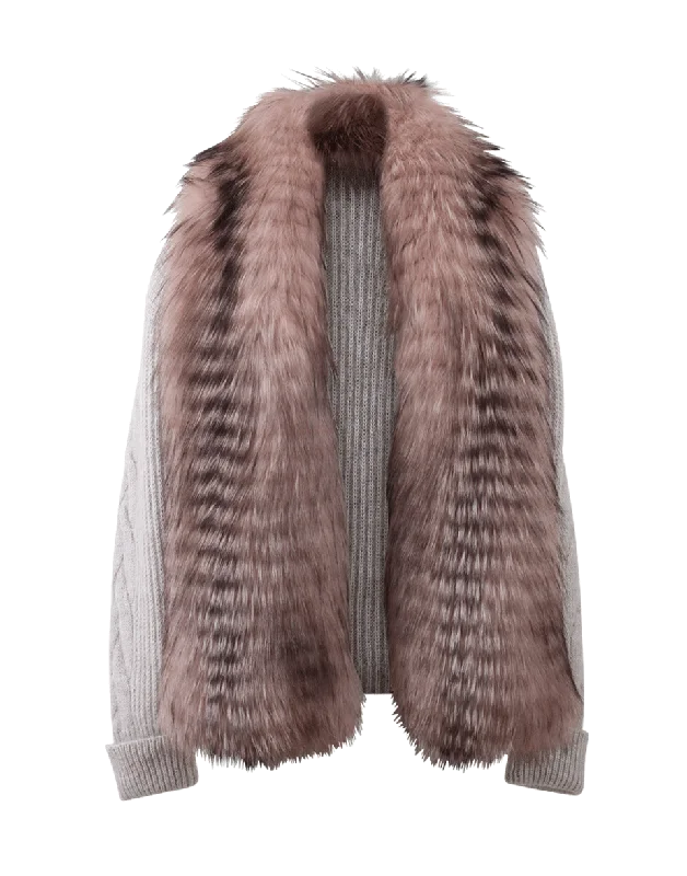 Fur Front Cardigan