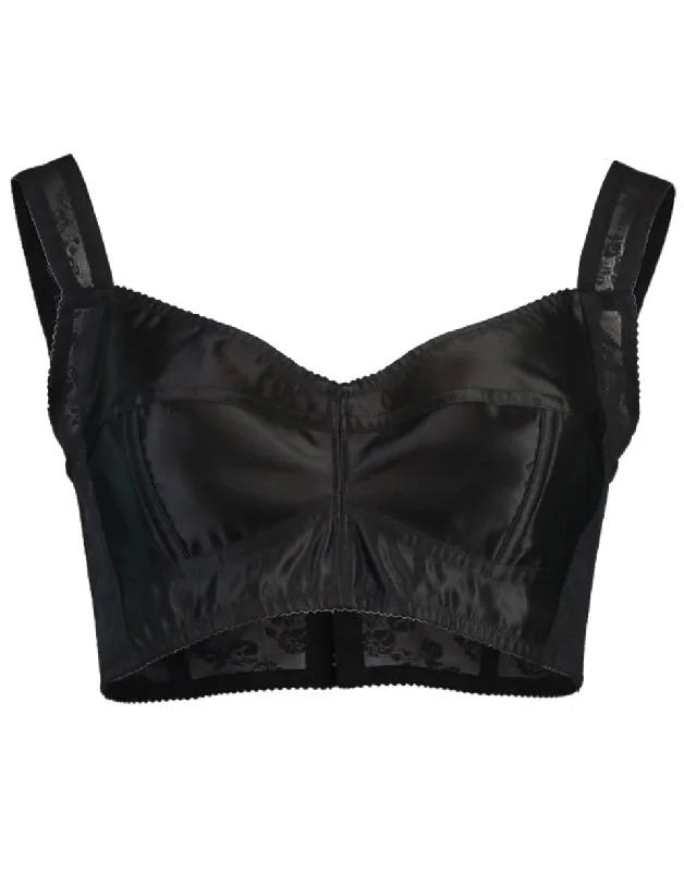 Jacquard Cropped Bustier Top