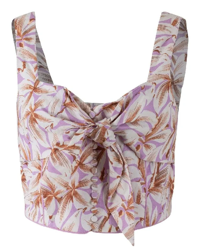 Layla Floral Linen Crop Top